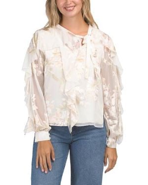 Marshalls Rosa Burnout Ruffle Blouse For - White