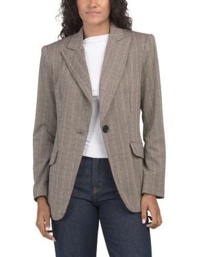 Marshalls Double Knit Jacket With Single Button For - Gray
