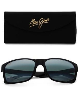 Marshalls 59Mm Sands Polarized Beach Style Square Sunglasses - Black