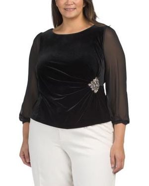 Marshalls Plus Velvet Blouse For - Black