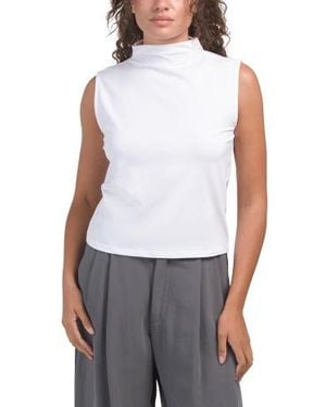 Marshalls Mock Neck Tank Top For - White
