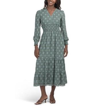 Marshalls Long Sleeve V-Neck Maxi Dress For - Green