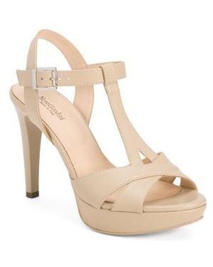 Marshalls Leather Heeled Sandals For - Natural