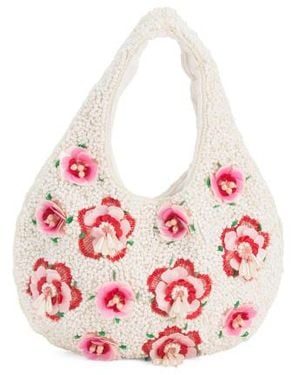 Marshalls Beaded Faux Pearls Handbag For - Pink