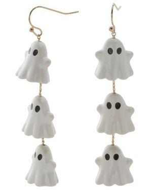 Marshalls Pearly Ghost Linear Drop Earrings For - White