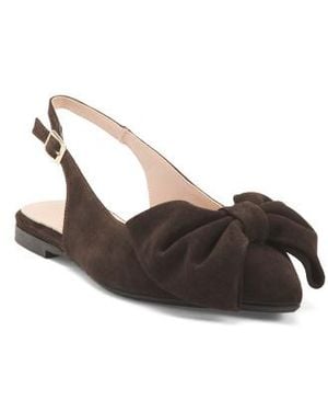 Marshalls Suede Slingback Shoes With Bow For - Brown