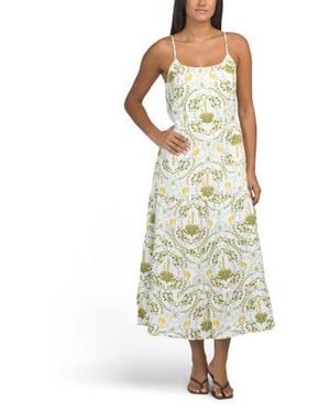 Marshalls Linen Blend Passport Medallion Maxi Dress For - Metallic