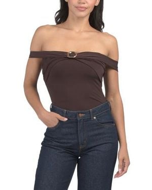 Marshalls Hardware Off The Shoulder Bodysuit For - Black