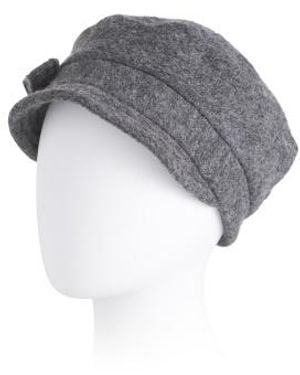 Marshalls Wool Blend Newsboy Hat With Bow For - Gray