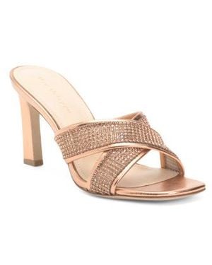 Marshalls Leather Ireland Crystal Embellished Heeled Sandals For - Pink