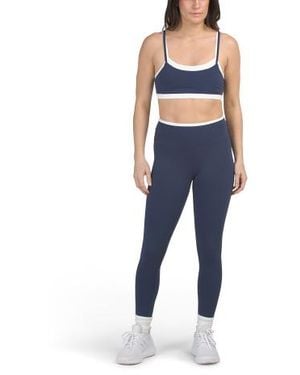 Marshalls Double Layer Sports Bra And Leggings Set For - Blue