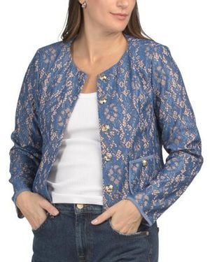 Marshalls Floral Lace Jacket For - Blue