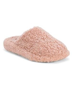 Marshalls Iqushion Deluxe Padded Teddy Slipper Mules For - Pink