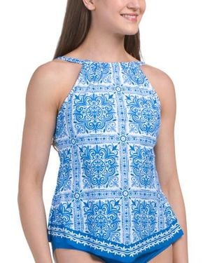 Marshalls High Neck Tankini Swim Top For - Blue