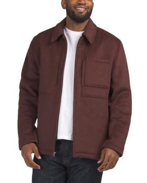 Marshalls Wool Blend Heathered Luxe Zip Jacket For - Brown