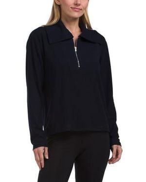 Marshalls Collared Long Sleeve Quarter Zip Top For - Blue