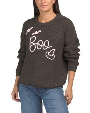Marshalls Boo Bat Halloween Sweater For - Black