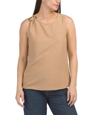 Marshalls Drapey Tank Top With Buckle Detail For - Natural