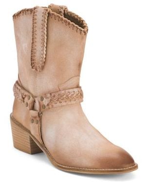 Marshalls Leather Glass Western Boots For - Brown