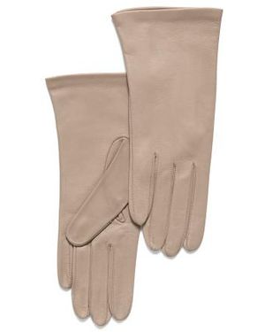 Marshalls Leather Short Gloves With Silk Lining For - White
