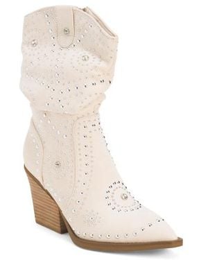 Marshalls Linsey Western Booties For - White