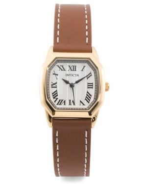 Marshalls Tone Stainless Steel Wildflower Leather Strap Watch For - White