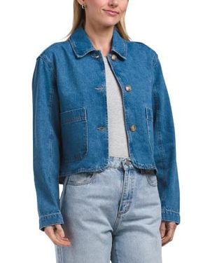 Marshalls Cropped Denim Jacket For - Blue