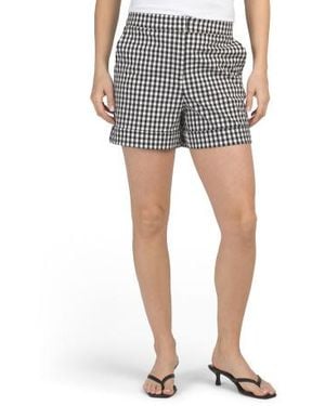 Marshalls 4-Way Stretch Gingham Bermuda Shorts For - Blue