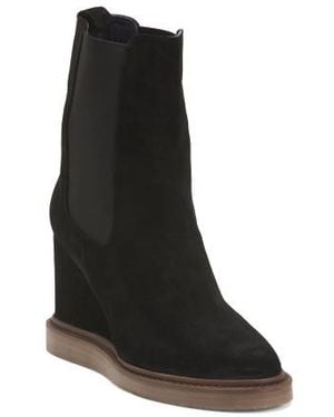 Marshalls Suede Elizabeth Wedge Boots For - Black