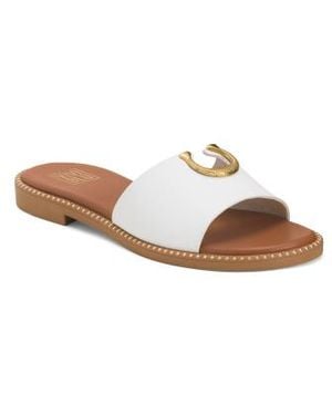 Marshalls Leather Acacia Slide Sandals For - White