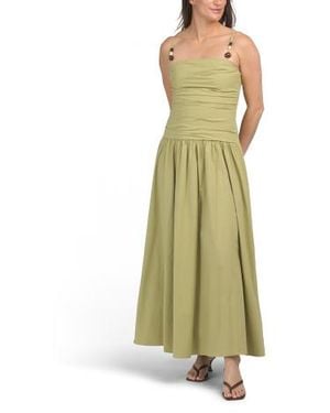 Marshalls Dropped Waist Beaded Square Neck Maxi Dress For - Green