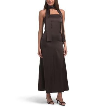 Marshalls Strapless Maxi Dress With Neck Scarf For - Black