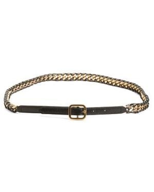 Marshalls Leather Braided Belt - Metallic