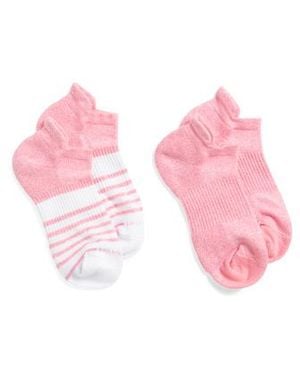 Marshalls 2Pk Marled Compression Ankle Socks For - Pink