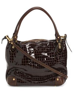 Marshalls Patent Leather Crocodile Tote For - Black
