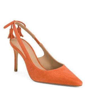 Marshalls Suede Cary Tassel Slingback Heels For - Orange