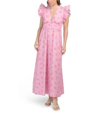 strapless open back dress CELINA MOON Long Sleeve Floral Striped Midi Dress With Belt – VinNews  Recommendations main image 1