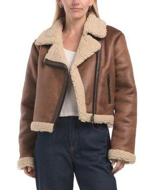 Marshalls Faux Shearling Jacket - Brown