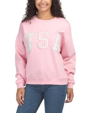 Marshalls Fleece Usa Patched Sweatshirt For - Red