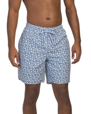 Marshalls Ditsy Floral Swim Shorts With Comfort Liner For - Blue