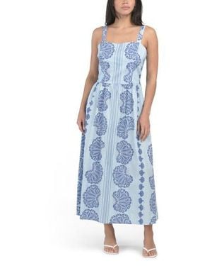 Marshalls Sleeveless Seashell Print Maxi Dress For - Blue