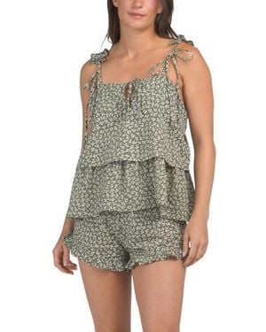 Marshalls 2Pc Cotton Eden Floral Lounge Set For - Green