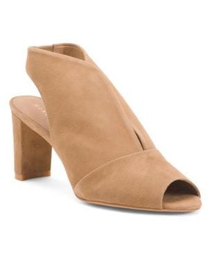 Marshalls Suede Pinnacle Peep Toe Boots For - Natural