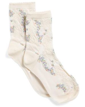 Marshalls Cameron Floral Print Socks For - Natural