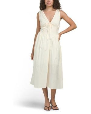Marshalls Cotton Corset Detail Maxi Dress For - Natural