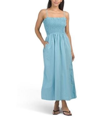Marshalls Pima Cotton Sibelle Smocked Maxi Dress For - Blue