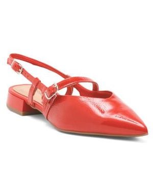 Marshalls Leather Sling Back Flats For - Red