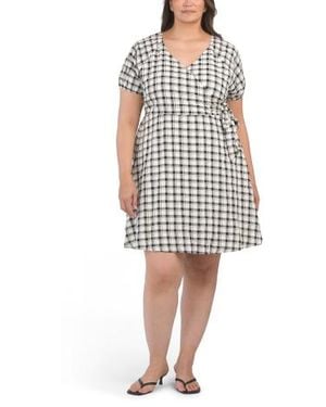 Marshalls Plus Plaid Midi Dress For - White