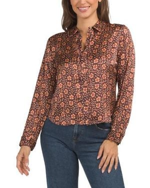 Marshalls Holden Satin Floral Blouse For - Red