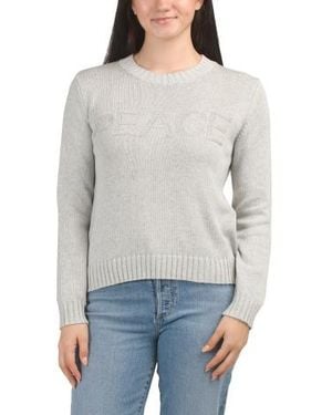 Marshalls Cashmere Blend Peace Out Pull Over Sweater - Gray